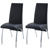 Black and Chrome Armless Solid Back Side Chair B062P182721