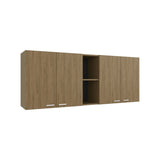 Portofino 150 Wall Cabinet, Double Door, Two External Shelves, Two Interior Shelves Natural Oak B200P286977