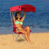 Foldable Beach Canopy Chair Sun Protection Camping Lawn Canopy Chair 330LBS Load Folding Seat w/ Cup 31803422