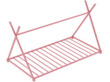 Metal Twin Size House Platform Bed with Triangle Structure, Pink WF307193AAH