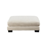 1pc Modern Living Room Ottoman Plush Beige Corduroy Fabric Upholstery Plywood Frame Furniture B011P220633