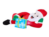 7FT Lighted Christmas Inflatable Decoration, Inflatable Santa Lying on Floor, Funny Blow Up Yard 49600765
