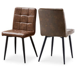 ZUN Dining Chairs set of 2, Faux Leather Kitchen Chair, Metal Leg 73111625