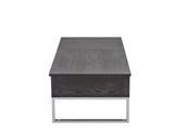 Grey Oak and Chrome Coffee Table with Lift Top B062P189218