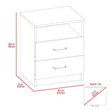 Brookeline 2-Drawer 1-Shelf Rectangle Nightstand Light Grey B06280586