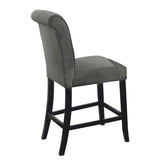 Set of 2 Fabric Upholstered Dining Chairs in Antique Black and Gray B016P156580