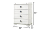 ZUN Laguna Modern Style 4-Drawer Chest Made with Wood, Hidden Jewlry Drawer and Crystal Accents in White B009P270826