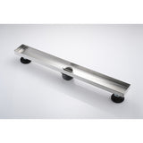 28 Inches Linear Shower Drain, Included Hair Strainer and Leveling Feet W2287P149011