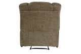 ZUN Modern Luxurious Reclining Chair Plush Arms Brown Chenille Fabric Upholstered Solid Wood Frame B011P204483