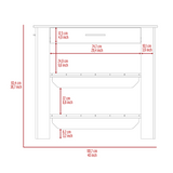 Cala Kitchen Island 40, Two Shelves, One Drawer, Four Legs -Black / Light Oak B07092028