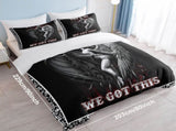 3pcs Soft and Comfortable Death and Angel Print Duvet Cover Set for Bedroom and Guest Room 32358203