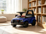 Blue Police Truck Kids Sliding Car Push Ride On with Working PA System, Horn, Under-Seat Storage 66418563