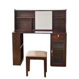 Elegant makeup vanity desk with 3 modes Adjustable Lighted Mirror,modern dressing table set with N844P257533W
