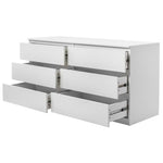 ZUN FCH 6 Drawer Double Dresser for Bedroom, Wide Storage Cabinet for Living Room Home Entryway, White 76423691