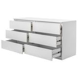 ZUN FCH 6 Drawer Double Dresser for Bedroom, Wide Storage Cabinet for Living Room Home Entryway, White 76423691