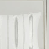 6 Piece Cotton Jacquard Oversized Comforter Set White/Grey Queen B035128778