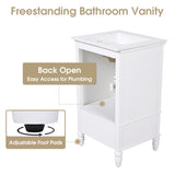 20" Bathroom Vanity with Sink, Bathroom Cabinet with Two Doors, Magnetic Door Stopper and Adiustable N725P195132K