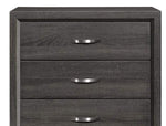 ZUN Contemporary Design Gray Finish 1pc Chest of Dovetail Drawers Polished Chrome Bar Pulls Bedroom B01146482