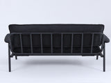 The 53-inch black sofa offers a spacious layout in the small apartment, easily handling various W3371P309476