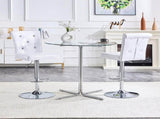 A set of 2 white vintage crocodile lift chairs, featuring crystal clasp design and synthetic W3875P371068
