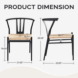 4PCS Weave Dining Chair, Mid-Century Modern Metal Rattan Chair for Kitchen Dining Living Room, 82470228