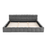King size Upholstered Bed Frame Thick Fabric, Chenille Fabric Grounded Queen Size Platform Bed W487P246688