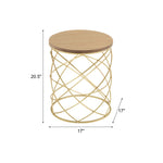 ZUN Golden Side table [MDF TOP+ METAL FRAME] N770P234470G