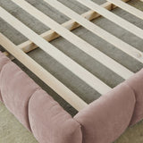 King size Upholstered Bed Frame Thick Fabric, Chenille Fabric Grounded Queen Size Platform Bed W487P246686