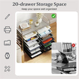 12-Drawer Rolling Storage Cart - 2-Row 10-Storey, Multicolor Drawers, 4 Wheels , -Gray 77795797