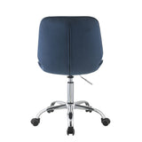 ZUN Twilight Blue and Chrome Swivel Office Chair B062P182760