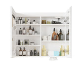 White Particleboard LED Mirror Cabinet , Acrylic Frame, Double Doors, 7 Shelves, with 47514646