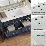 36" Bathroom Vanity with Ceramic Sink, Bathroom Vanity with Tip-Out Tray and 2 Full-Extension N817P288908B