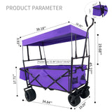 ZUN Outdoor Garden Park Utility kids wagon portable beach trolley cart camping foldable folding wagon W321115010