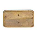 Artisan Furniture Solid Wood Oak-ish 2 Drawer Floating nightstand B182P280787