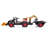 24V Kids Ride-On Electric Tractor Toy with 4-in-1 Construction Attachments W1578P294833