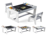 3-in-1 Kids Table & 2 Chairs Set, Double-Sided Chalkboard Whiteboard Activity Table for 28201545