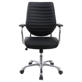 Black and Chrome Height Adjustable Swivel Office Chair B062P153797
