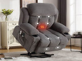 Power Lift Recliner Chair with Heat and Massage Electric Fabric Recliner Chair for Elderly with Side W1807P298721