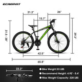 ZUN A24299 24 inch Mountain Bike Bicycle for Adults Aluminium Frame Bike Shimano 21-Speed with Disc W1856138245