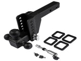 Adjustable Trailer Hitch 18,500 lbs 2" Receiver 6" Drop/Rise Tow Hitch Tri-Ball Trailer Kit Black 06953656