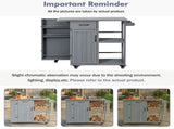 Outdoor Kitchen Island Fir Wood Prep Station Lockable Kitchen Cart with Stainless Top, Ample Storage N719P380278E