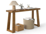 Walnut Solid Rubber Wood Narrow Console Table, 43" Space-Saving Entryway Table for Small Hallways 15141431