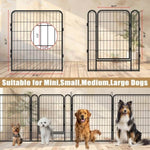 ZUN 12 Panels Heavy Duty Metal Playpen with door,31.7"H Dog Fence Pet Exercise Pen for Outdoor 41140837