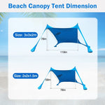 ZUN 6.5x6.5FT Foldable Beach Canopy Tent Collapsible Shade Sail Sun Protection Windproof Shelter 4 29696457