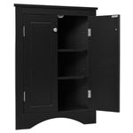 ZUN Black Triangle Bathroom Storage Cabinet with Adjustable Shelves, Freestanding Floor Cabinet for Home 62126568