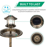 42"bird bath feeder with flowerpot base and Solar. Bronze 87996650