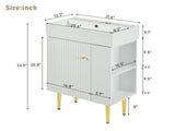 21.6" white Bathroom vanity, Combo Cabinet, Bathroom Storage Cabinet, Single Ceramic Sink, Right 79483389