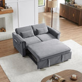 Modern Fabric Convertible Loveseat Sleeper Sofa Couch with Adjustable Backrest, 2 Seater Sofa With W1123P283618