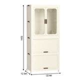 Portable Wardrobe Closet Storage Organizer for Clothes,Clothes Dresser, Magnetic Doors with 4 Cubes 76602554
