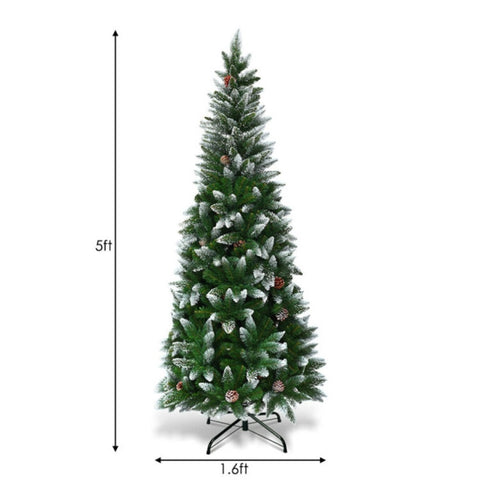 ZUN 5 Feet Artificial Christmas Tree with Pine Cones 70561720